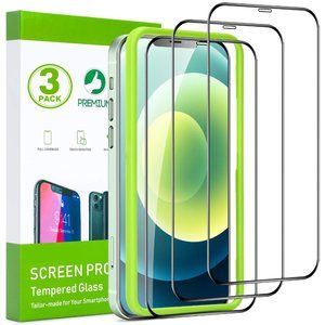 [3 Pack] iPhone 12 / 12 Pro Glass Screen Protector + Installation Tool